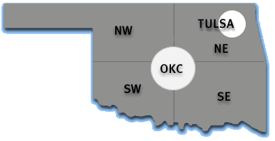 Oklahoma regional map for college and university